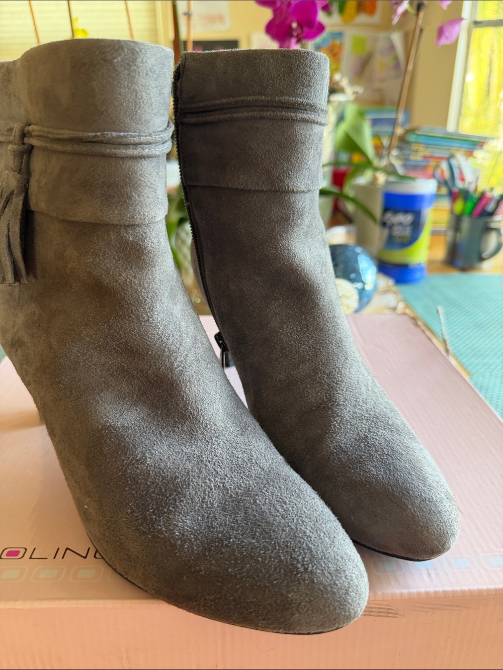 BANDOLINO Suede Ankle Boots in Gray - Women